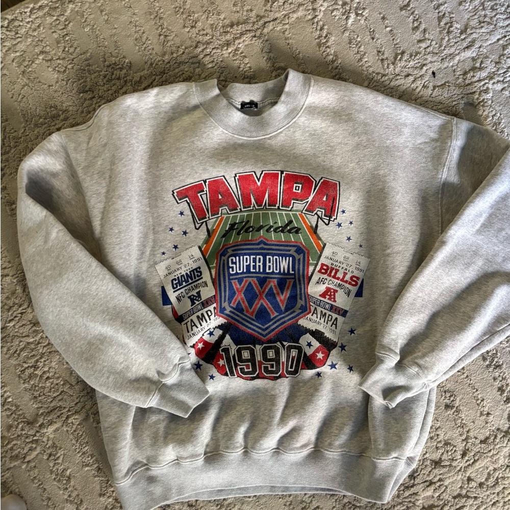 NFL Gray Super Bowl XXV Tampa Sweater
